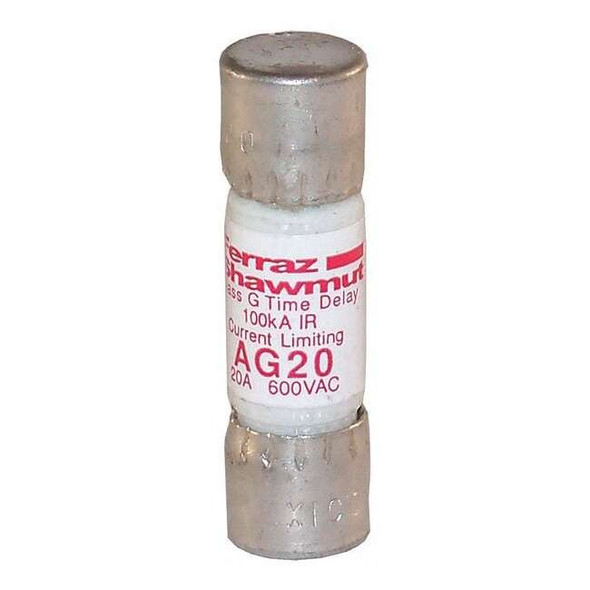 Mersen UL Class Fuse, G Class, Time-Delay, 20A, 600V AC, Non-Indicating AG20