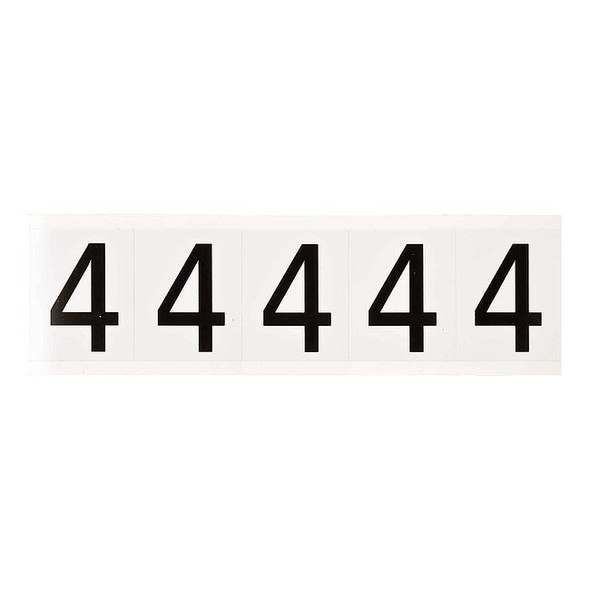 Brady NumberLabel,Vinyl,2-1/4inH,1-3/4inW,PK5 9714-4