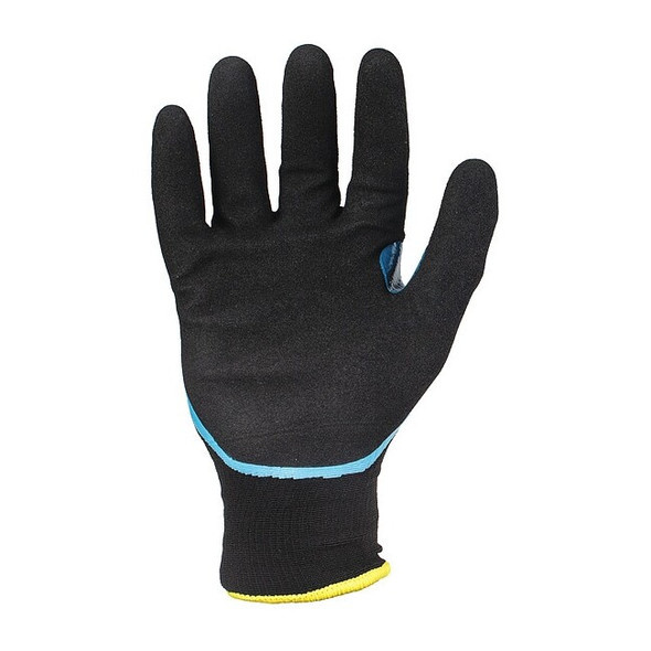 Coated Gloves, Nitrile/Nylon Palm, Acrylic Lining, Black/Blue, M ( 8 )
