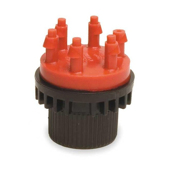 Rain Bird Six Outlet Emitter,Red/Black,Plastic MANIF2-1PK