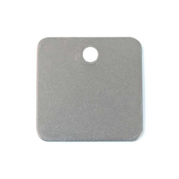 Blank Tag, Stainless Steel, 1 1/4 in H x 1 1/4 in W, Silver, Square, 10 PK