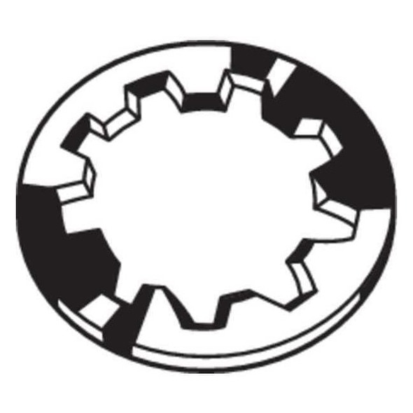 Internal Tooth Lock Washer, For Screw Size M4 Steel, Black Oxide Finish, 100 PK