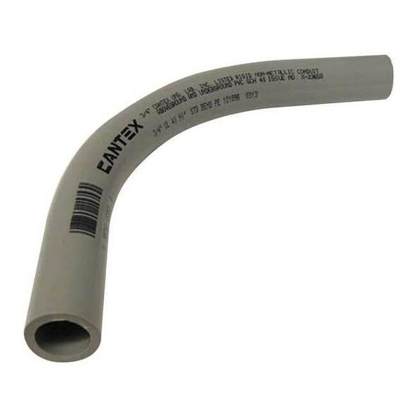 Cantex Conduit Fitting 90 Deg Elbow, 3/4 in, Glue, PVC, PVC Coated 5133824