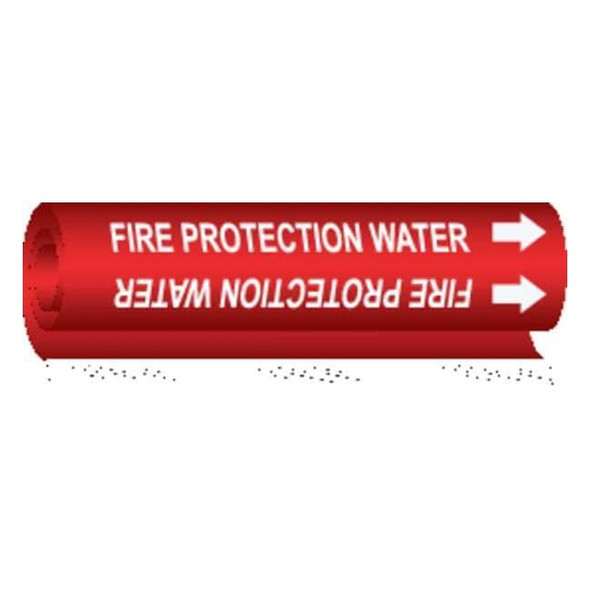 Brady Pipe Marker,Fire Protection Water,Red, 5689-O 5689-O