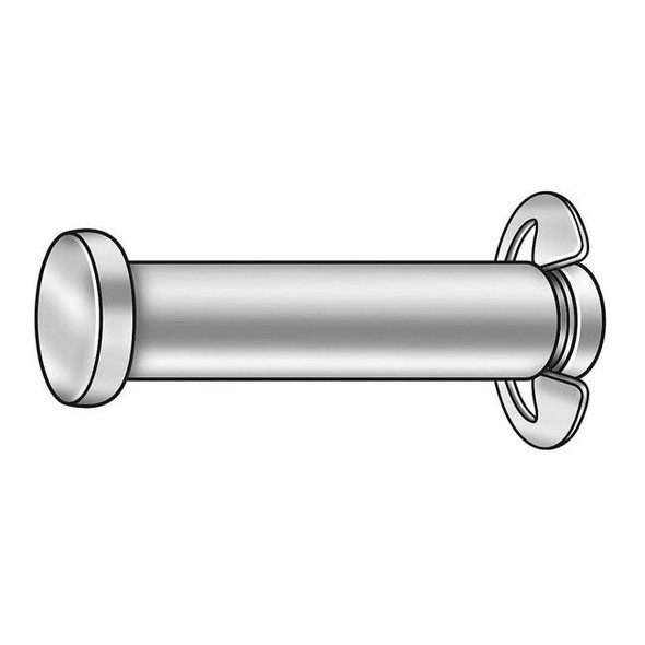 Grooved Clevis Pin, 3/16 in Dia, 29/32 in Usable Lg, Stainless Steel, 1 PK