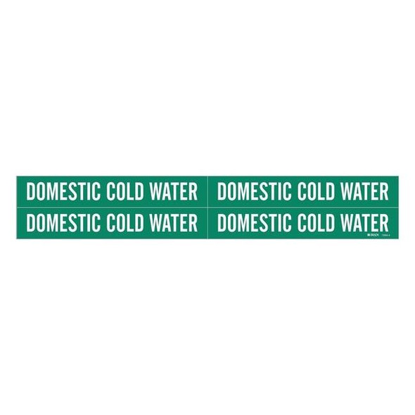 Brady Pipe Mrkr,Domestic Cold Water,3/4to2-3/8 7084-4