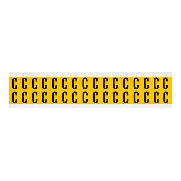 Brady Letter Label, C, 3/4in.Hx9/16in.W, Vinyl 1520-C