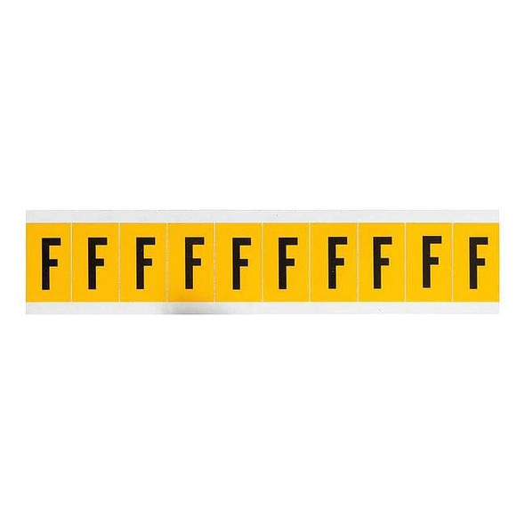 Brady Letter Label, F, 1-1/2in.Hx7/8in.W, Vinyl 1530-F