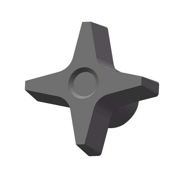 Four Prong Knob, 5/16-18 Thread Size, 1"L, Blind Tap, Steel