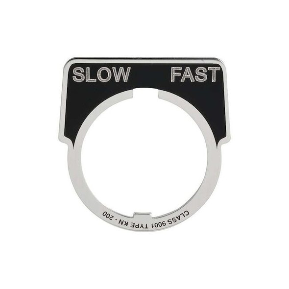 Schneider Electric LegendPlate,SlowFast,Silvr/Blk,HalfRound 9001KN250
