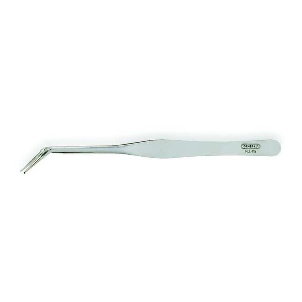 General Tools Tweezers,SS,Bent,6 1/2"L 3G971