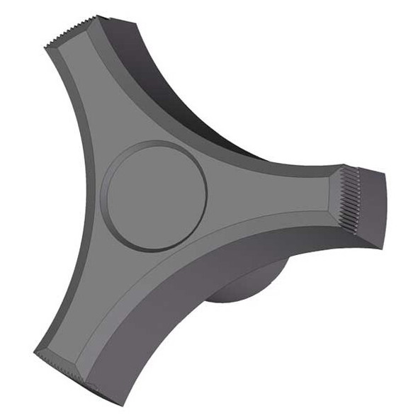 Three Prong Knob, 5/16-18 Thread Size, 1.125"L, Steel