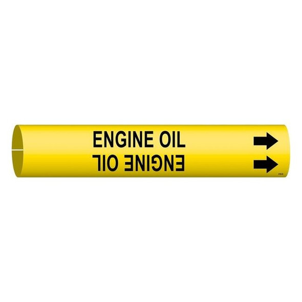 Brady Pipe Marker,Engine Oil,Y,1-1/2to2-3/8 In 4180-B