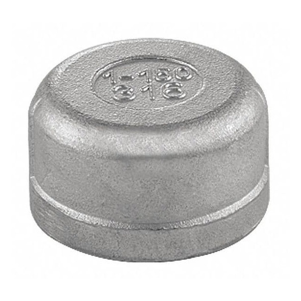 3/4 in FNPT 316L Stainless Steel Threaded Cap, Class 150, 300 psi Max Pressure