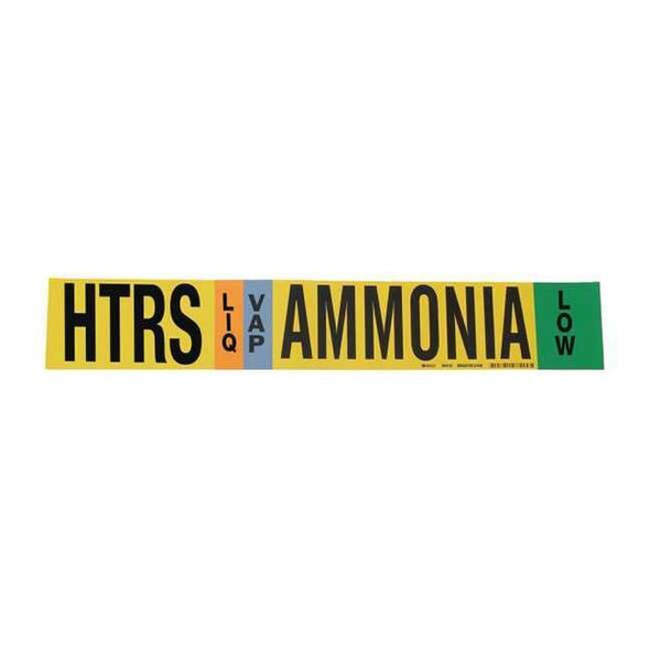 Brady Pipe Marker,Ammonia,2 1/4 in H,14 in W 90410
