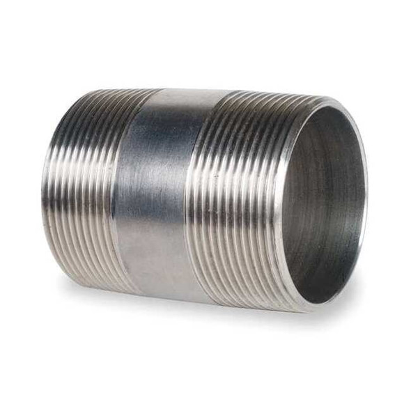 3/4" MNPT x 4" TBE Stainless Steel Pipe Nipple Sch 40, Outside Dia.: 1"