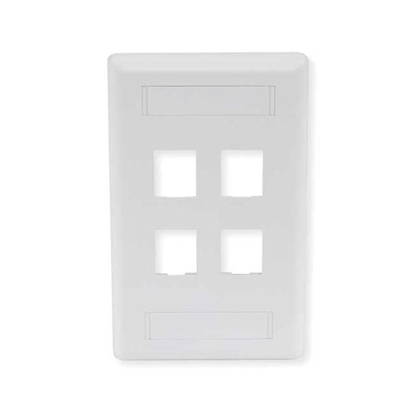 Hubbell Premise Wiring Faceplate,4 Port IFP14W