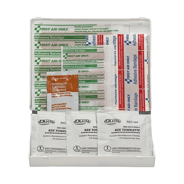 First Aid Kit and Housing, Plastic 16 Components, 5 People Served