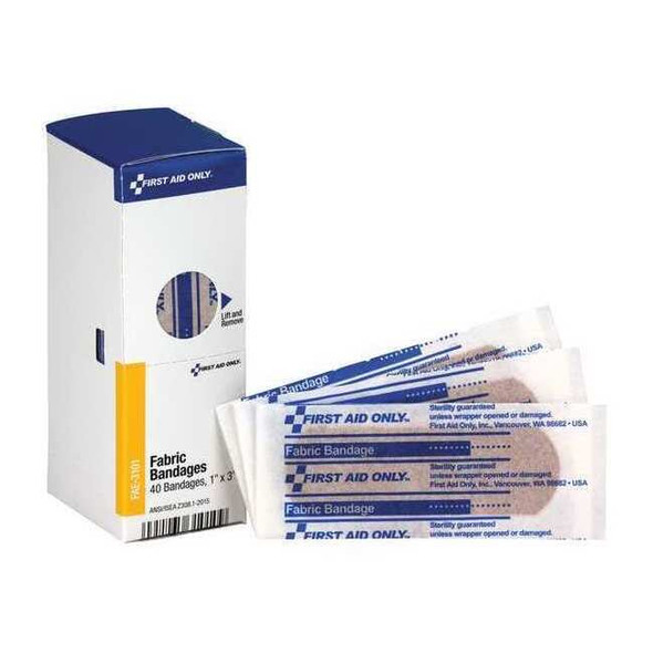 First Aid Only Adhesive Bandage, Paperboard Box, 40 Components FAE-3101