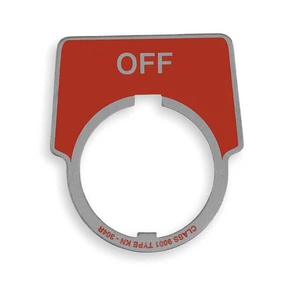 Schneider Electric Legend Plate,Half Round,Off,Black 9001KN304