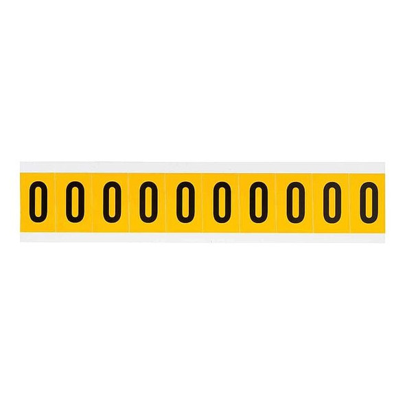 Brady NumberLabel,Vinyl,1-1/2inH,7/8inW 1530-0