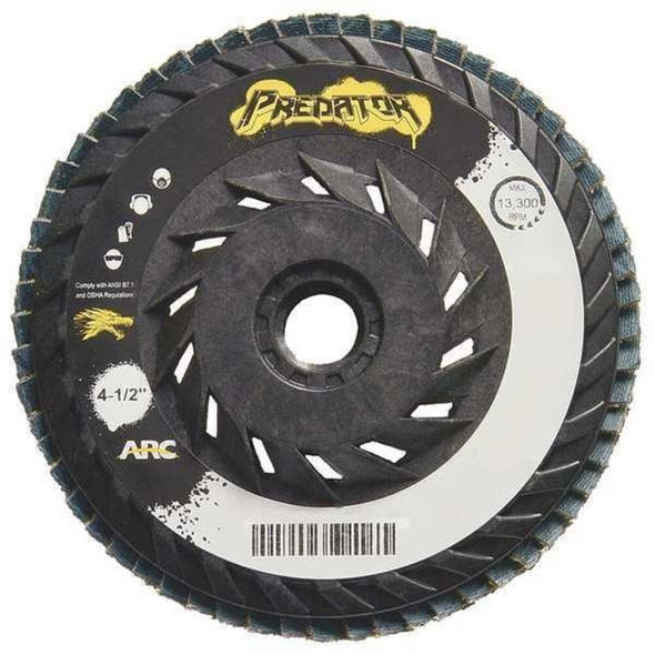 4-1-2" x 5-8"-11 Hard Edge Performance Coated PREDATOR Nylon Flap Disc, 50 Grit  71-10918HEW