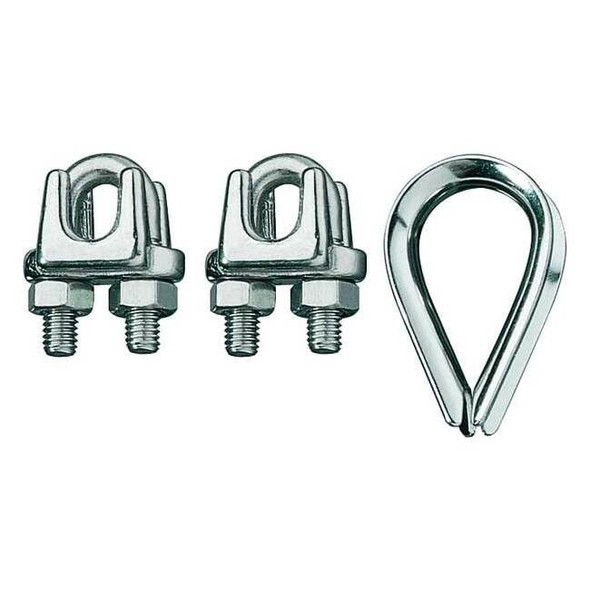 Ronstan Wire Rope Clip and Thimble Kit,1/8 In ID003404-03