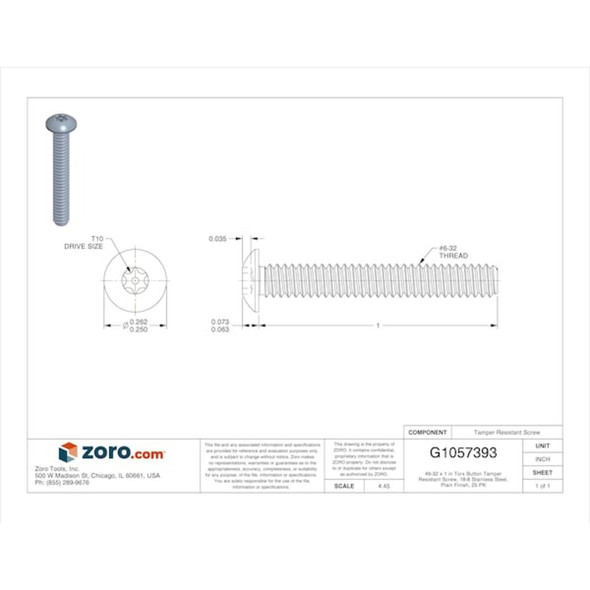 Tamper-Pruf Screws 91030