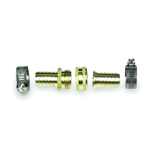 Westward Garden Hose Repair Fitting,Brass 3/4" NH 4KG67