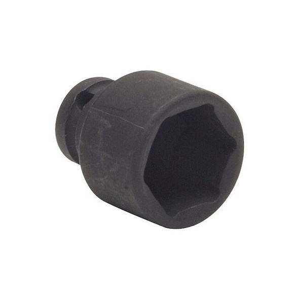 WESTWARD 1/4 in Drive Impact Socket, Standard Socket, Black Oxide, Steel,15 mm