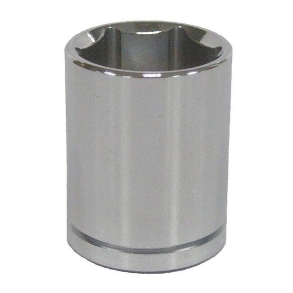WESTWARD 1/2 in Drive, 19mm Metric, Socket, 6 Points,  Steel, Chrome, 19 mm