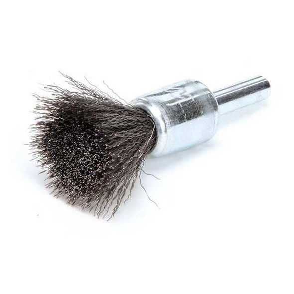 Weiler Crimped Wire End Wire Brush, Steel, 1/2" 96099