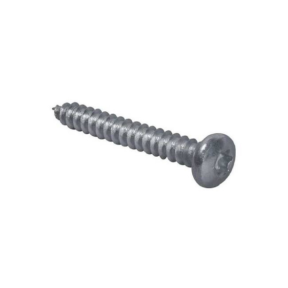 Sheet Metal Screw, #6 x 1-1/4 in, Zinc Plated Steel Pan Head Torx Drive, 100 PK