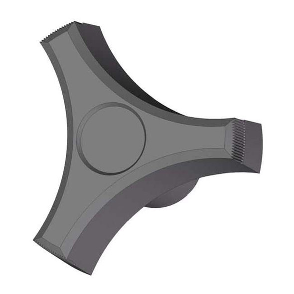 Three Prong Knob, 3/8-16 Thread Size, 1.125"L, Steel