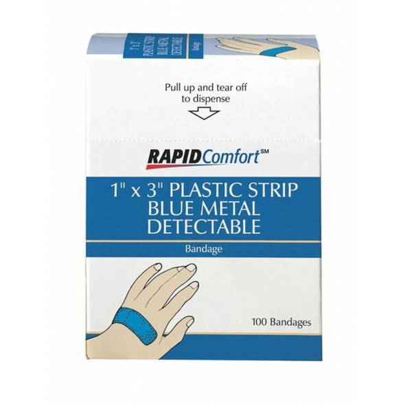 Medi-First Metal Detectable Bandages, Blue, PK50 66050