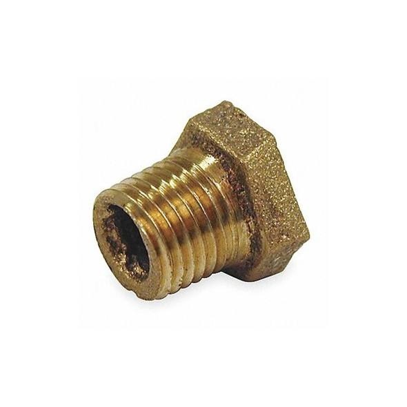 Hex Bushing Red Brass Hex Bushing, 3/8 in Male NPT X 1/4 in Female NPT