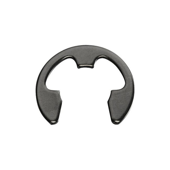 E-Clip, Spring Steel, Black Phosphate Finish, 1/2 in Shaft Dia, 25 PK