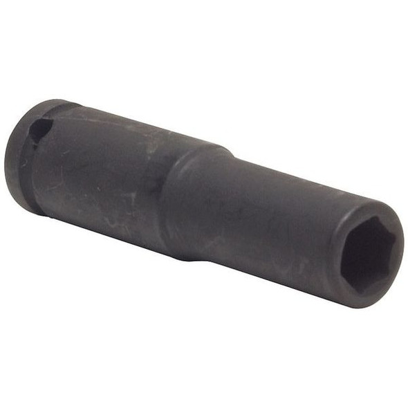 Westward 1/4 in Drive Impact Socket 8 mm Size 6 pt Deep Depth, Black Oxide 4LXX9