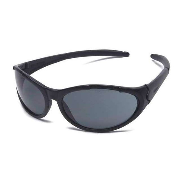 Freeze II, Safety Glasses, Anti-Scratch, Gray Lens, Black Frame, Full-Frame