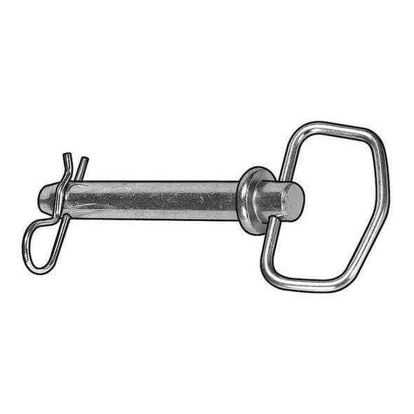 Detent Hitch Pin, 5/8 in Dia, 5-3/4 in Usable Lg, Steel, Ungraded, 1 PK