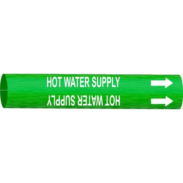 Brady Pipe Mrkr,Hot Water Supply,3-4to1-3-8 In 4338-A