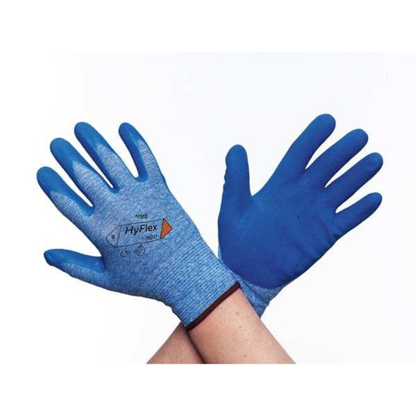 Coated Gloves, Nitrile, Textured, Palm, 4 Abrasion Level, Blue, XL (10) 1 PR  11-920