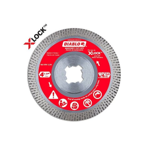 Diablo DiamondSawBlade,Diam:4.5",Arbor:7/8" DDX045CON101C