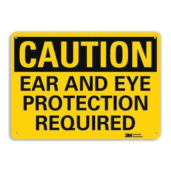 Lyle Plastic Caution Sign,4 Holes,10"x7", U4-1225-NP_10X7 U4-1225-NP_10X7