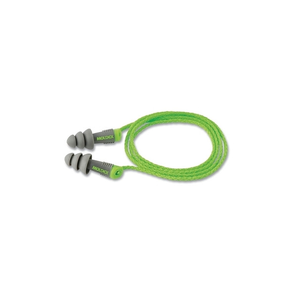 Alphas™ Reusable Earplug, Vinyl, Green/Gray, Corded