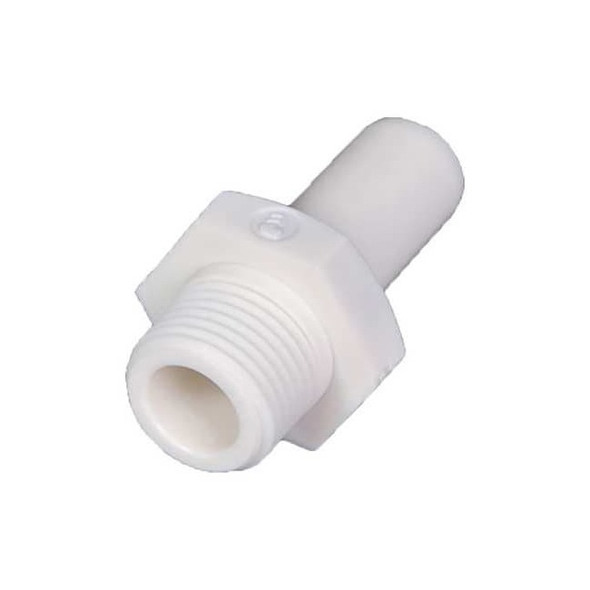 Parker Metric Plastic Push-to-Connect Fitting, Polymer, White 6521 08 13WP2