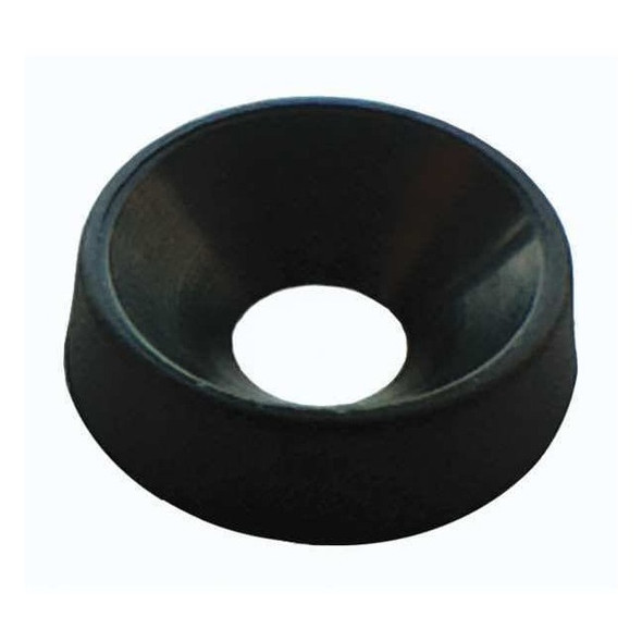 Countersunk Washer, Fits Bolt Size #8 ,Nylon Black Finish, 20 PK