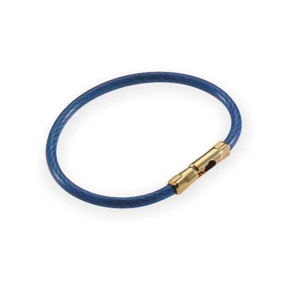 Twisty Key Ring, Blue, Metal, Nylon-Coated Socket Lock, Nylon Coated 5 PK