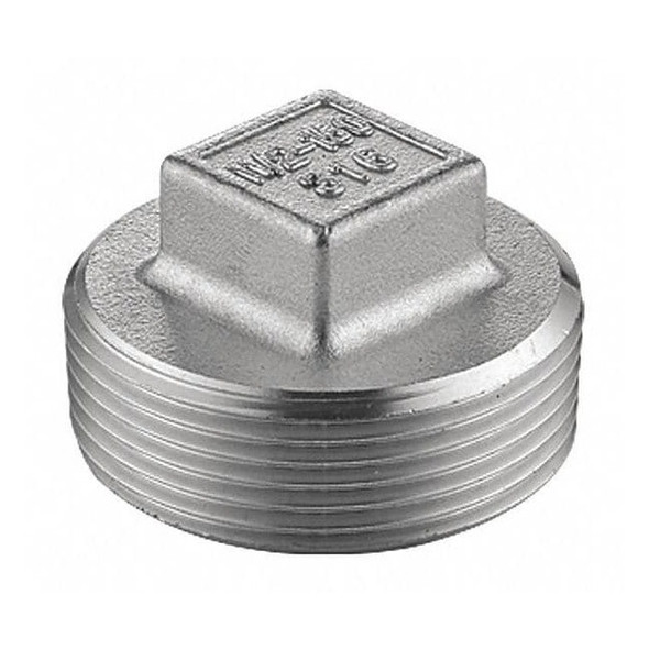 Square Head Plug, 1/8 in, 316 Stainless Steel, MNPT, Class 150
