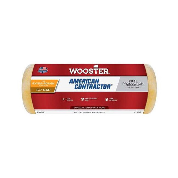 Wooster 9" Paint Roller Cover, 1-1/4" Nap, Knit Fabric R565-9